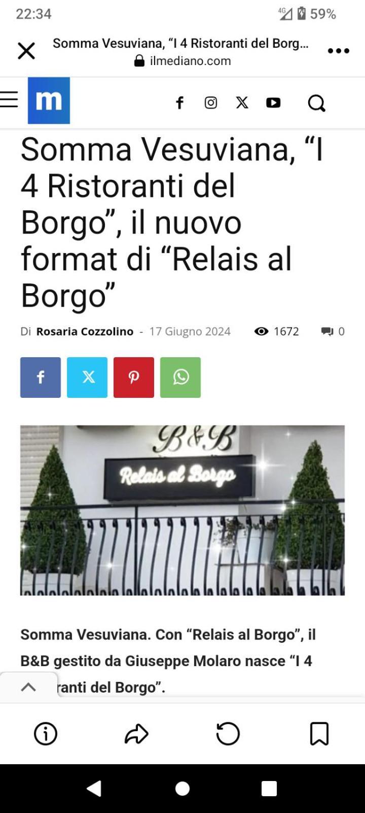Relais Al Borgo Acomodação com café da manhã Somma Vesuviana Exterior foto